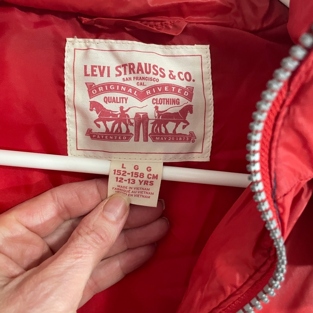 Levi's Red White Blue Boys Large Puffer Jacket - Picture 5 of 15